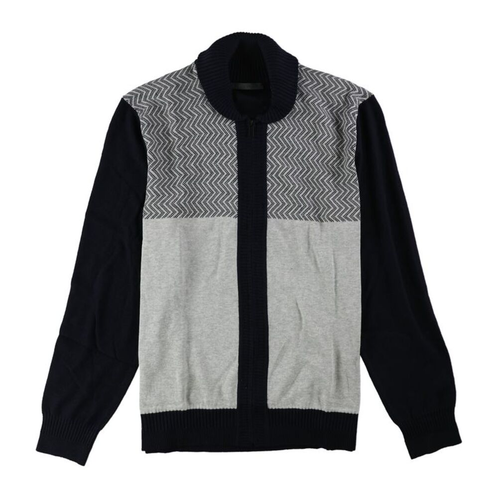 Sean John Mens Zig-Zag Colorblocked Cardigan Sweater, NWT